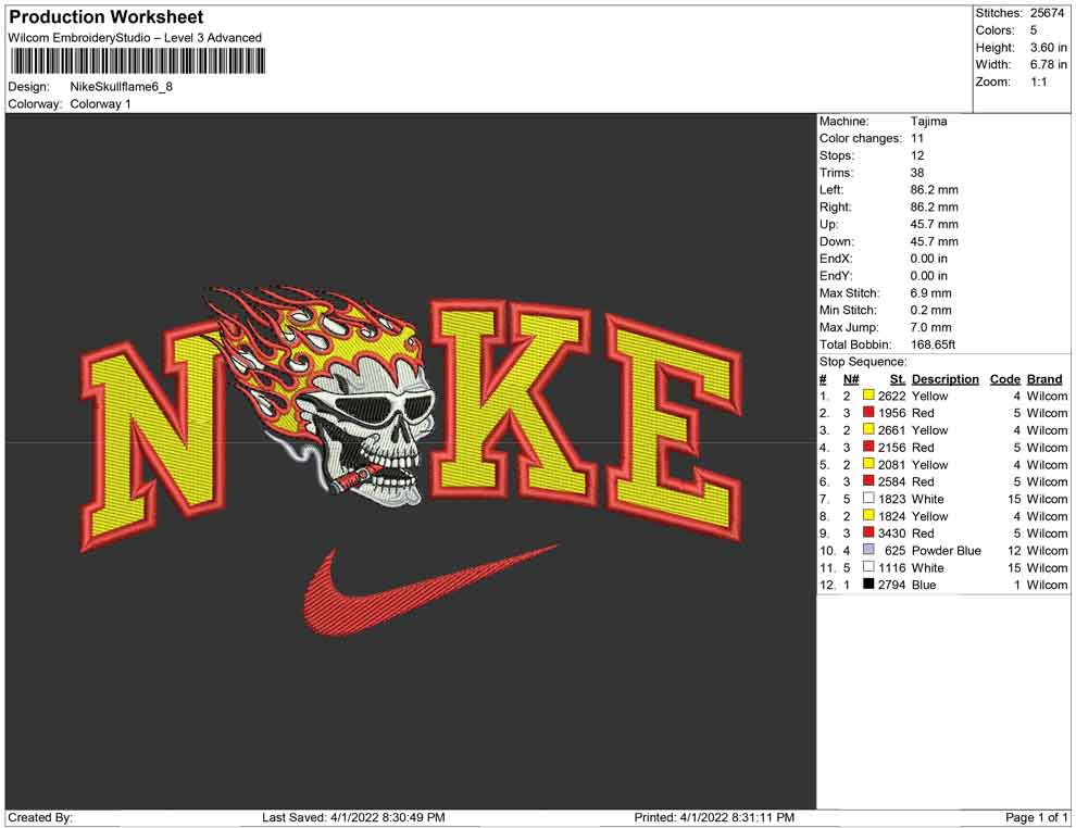 Nike Skull Flame