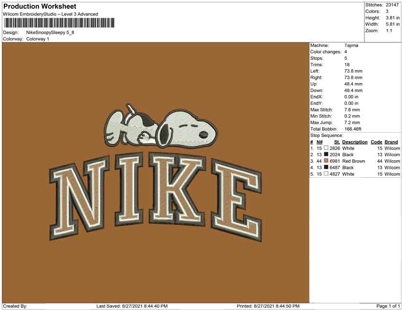 Nike Snoopy Sleep