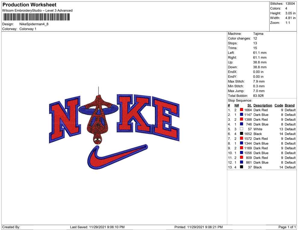 Nike Spiderman upside down
