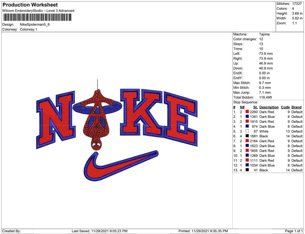 Nike Spiderman upside down