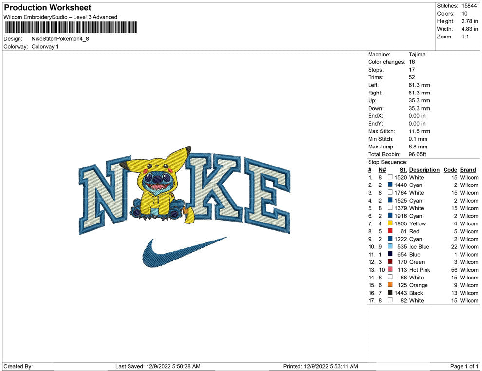 Nike Stitch pokemon Changed Face