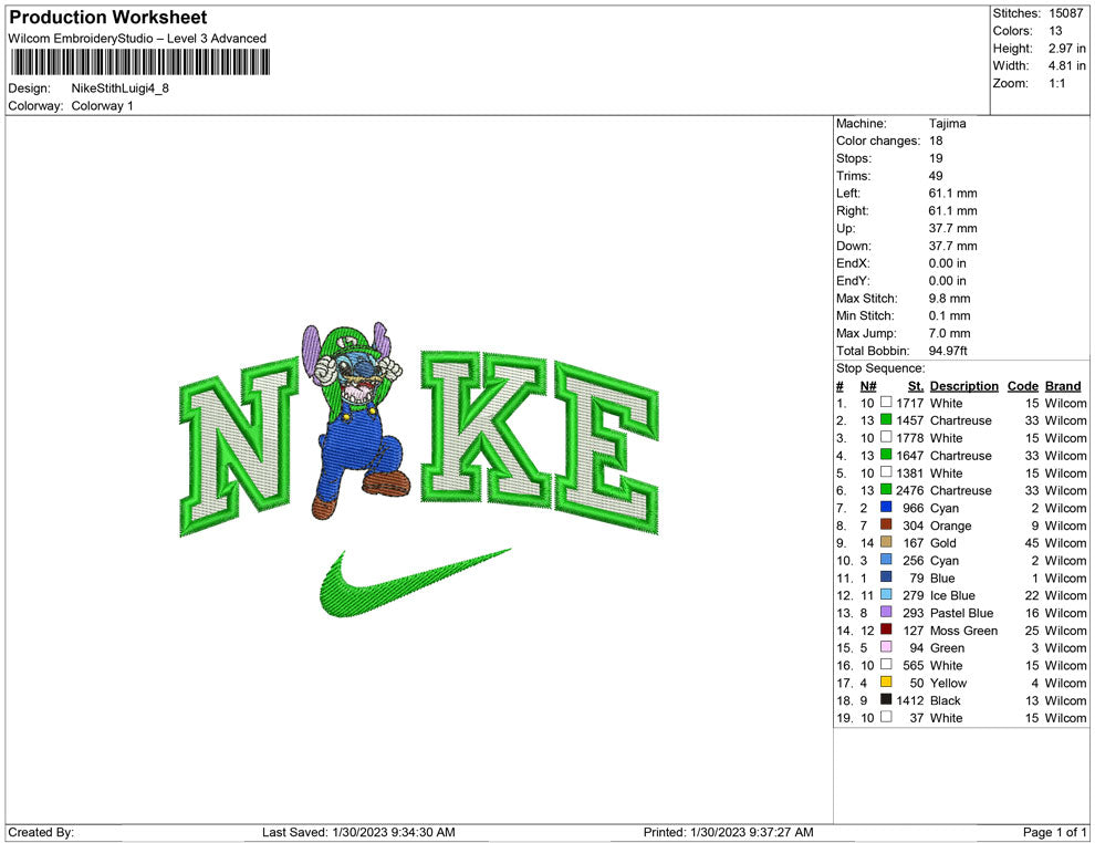 Nike Stitch Luigi