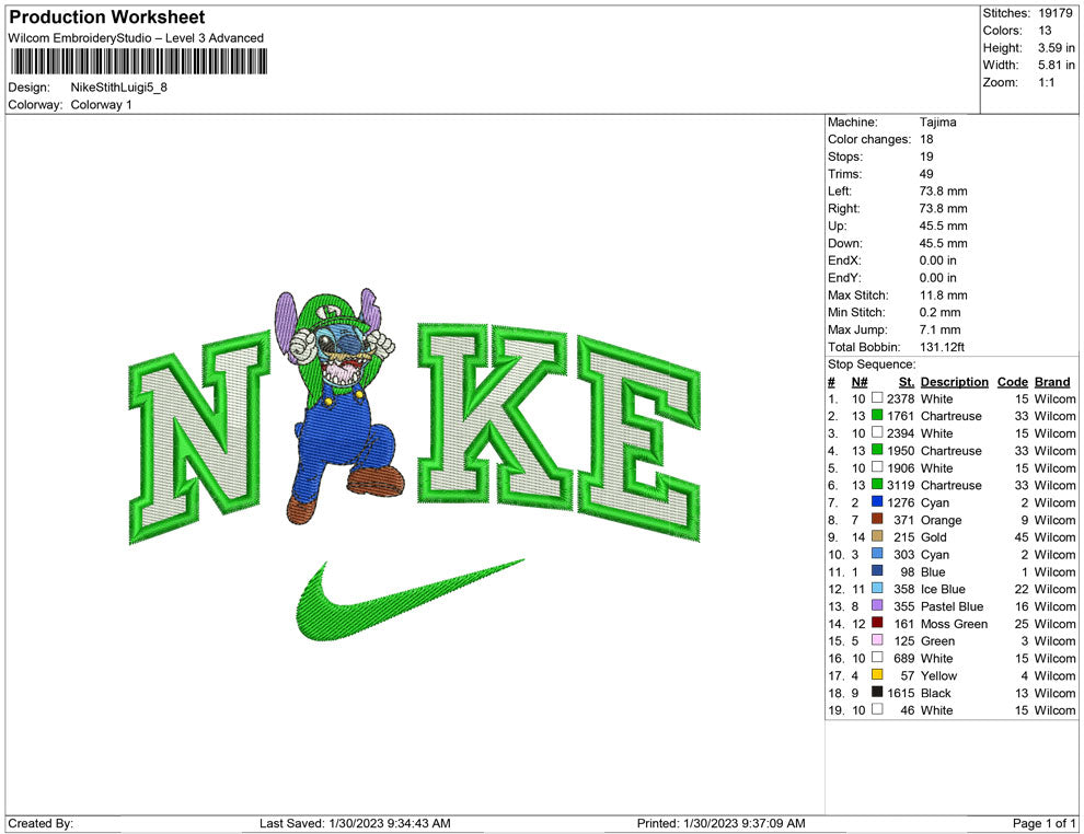 Nike Stitch Luigi