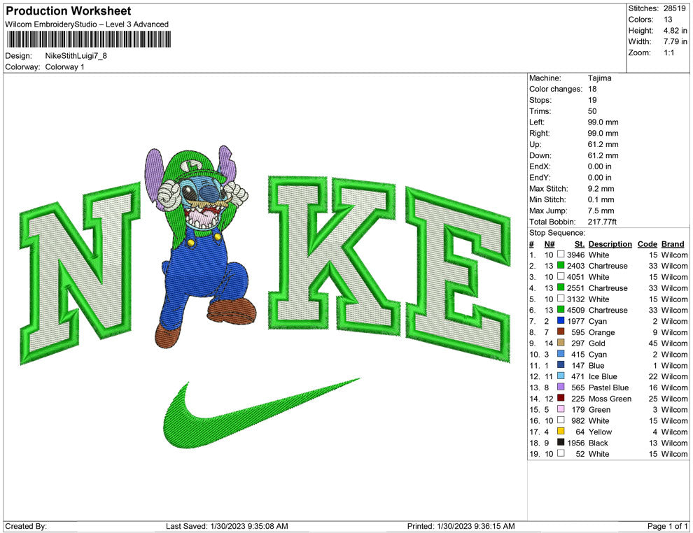 Nike Stitch Luigi