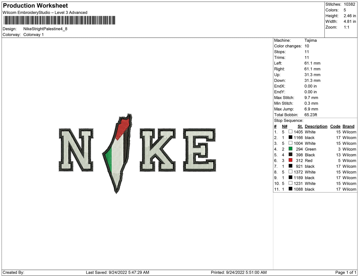 Nike Stright Palestine