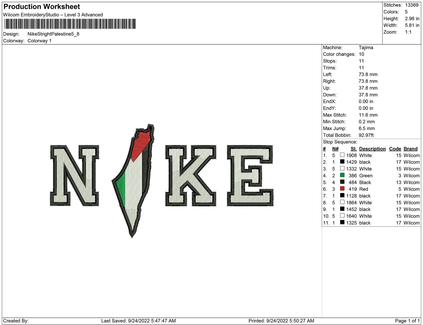 Nike Stright Palestine
