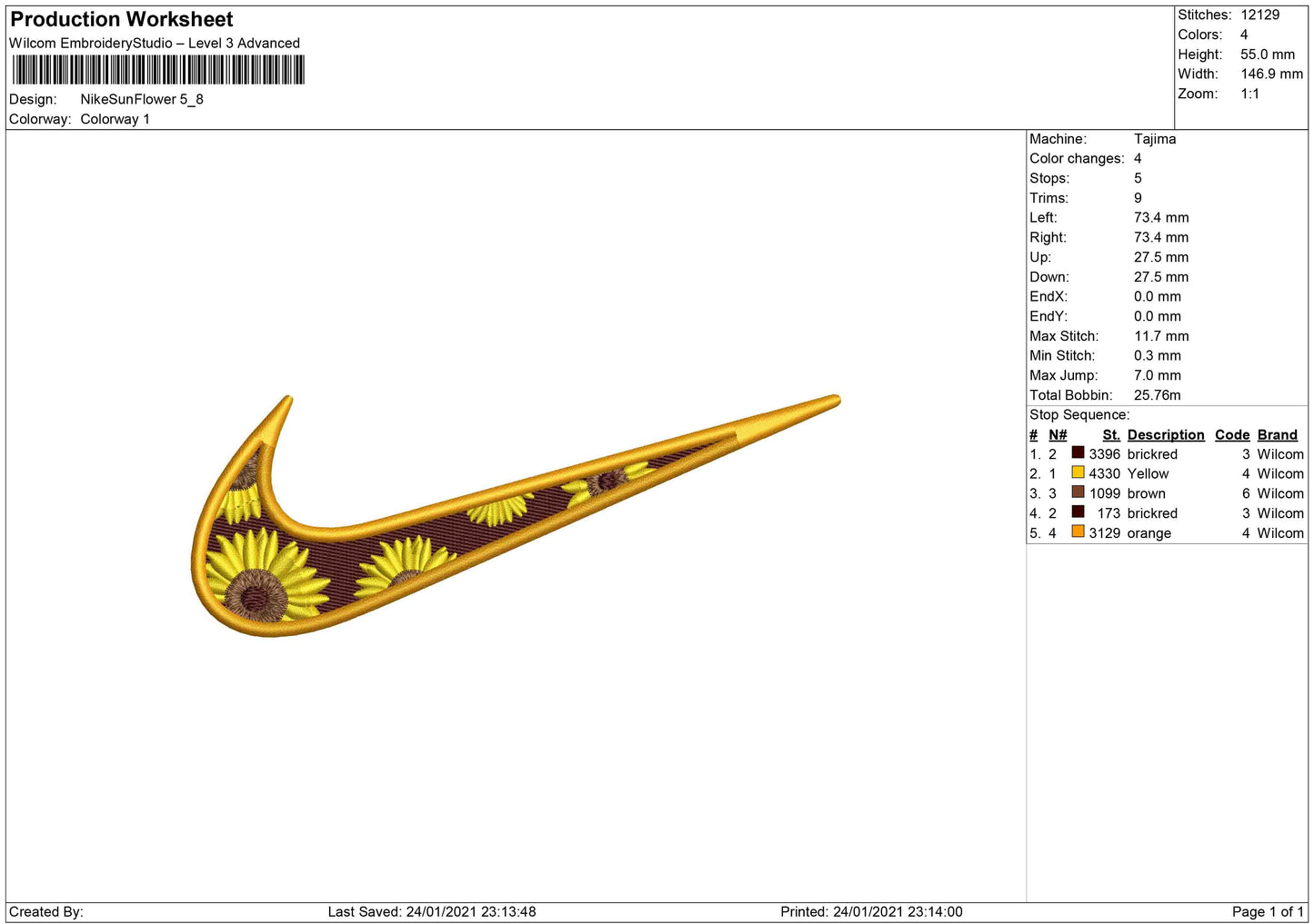 Swoosh Sun flower