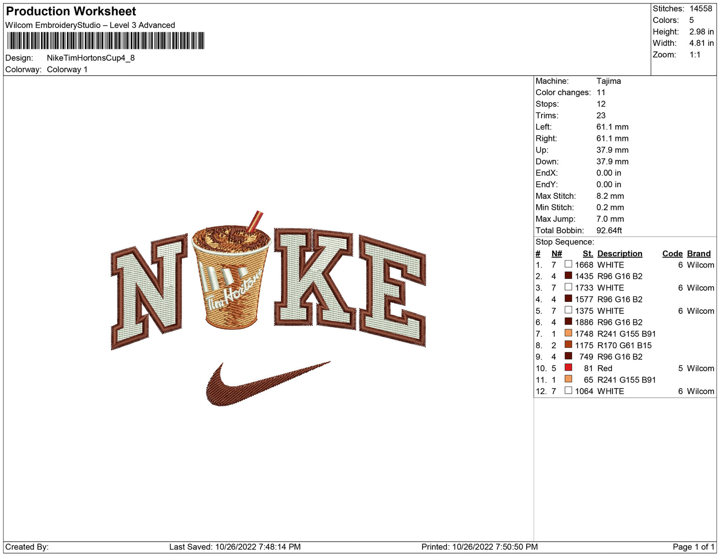 Nike Tim Hortons cup