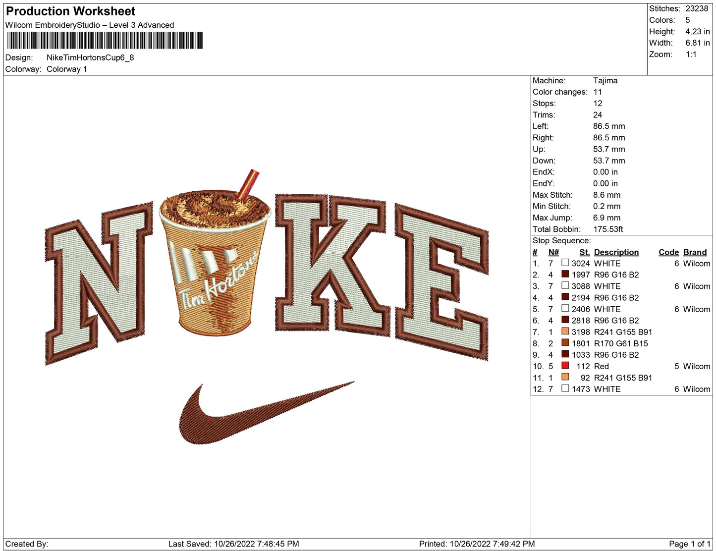 Nike Tim Hortons cup