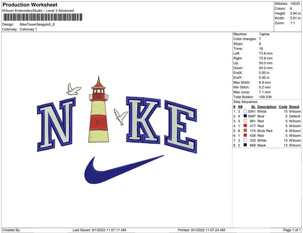 Nike Tower and seagulls