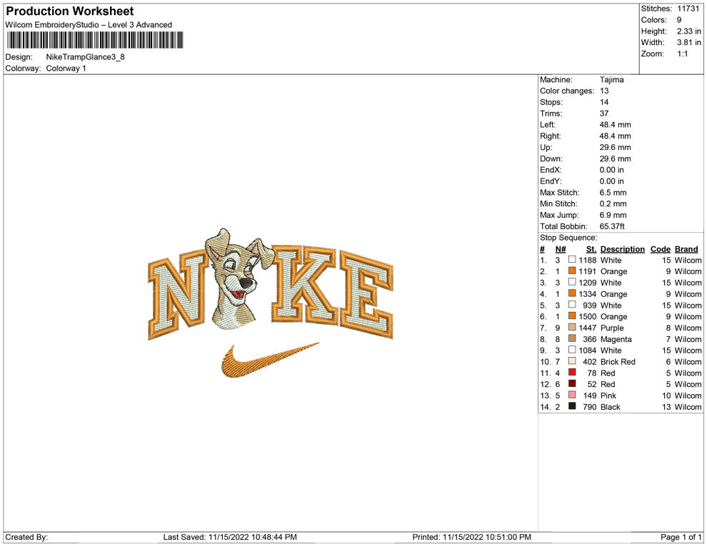 Nike Fill Tramp Glance Dog