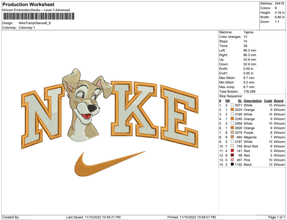Nike Fill Tramp Glance Dog