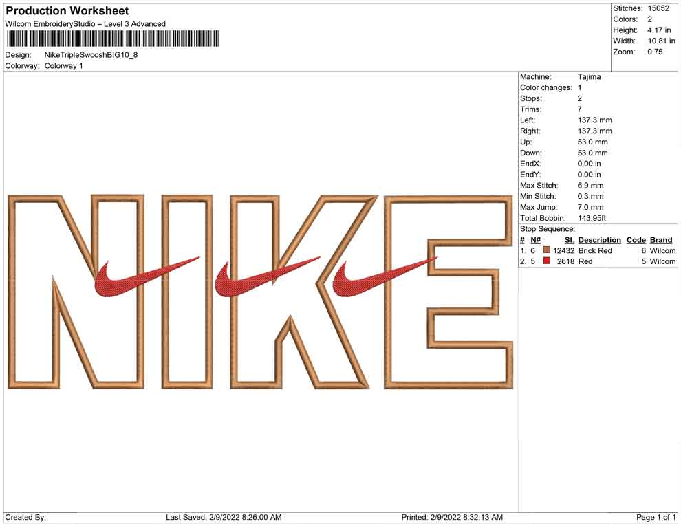 Nike Triple swoosh BIG 9 size