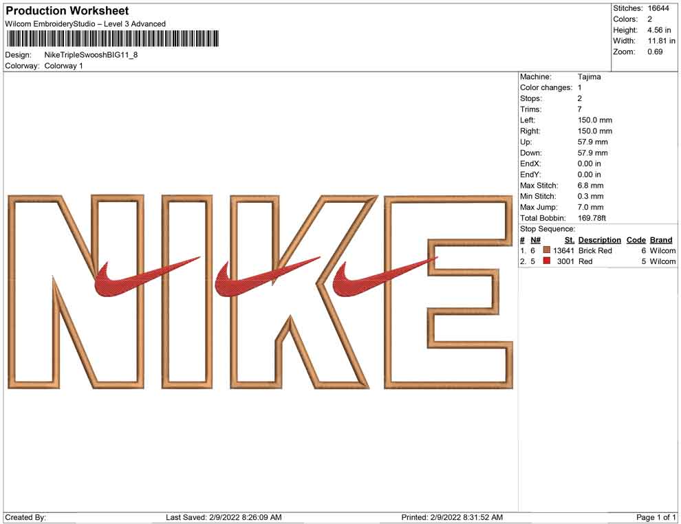 Nike Triple swoosh BIG 9 size