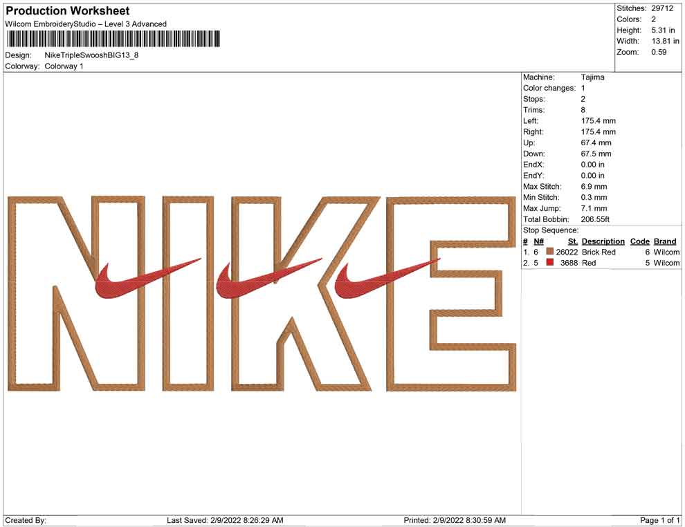 Nike Triple swoosh BIG 9 size