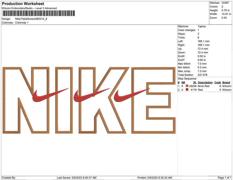 Nike Triple swoosh BIG 9 size