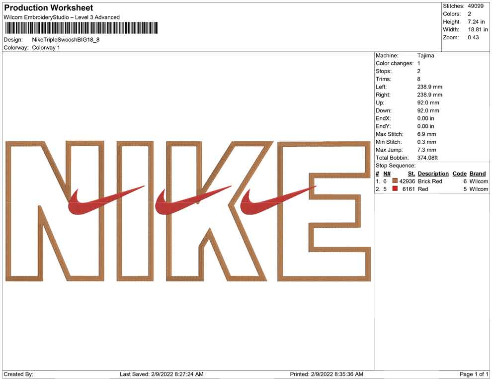 Nike Triple swoosh BIG 9 size