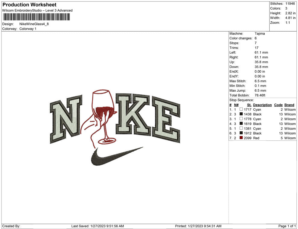 Nike Wine Glass