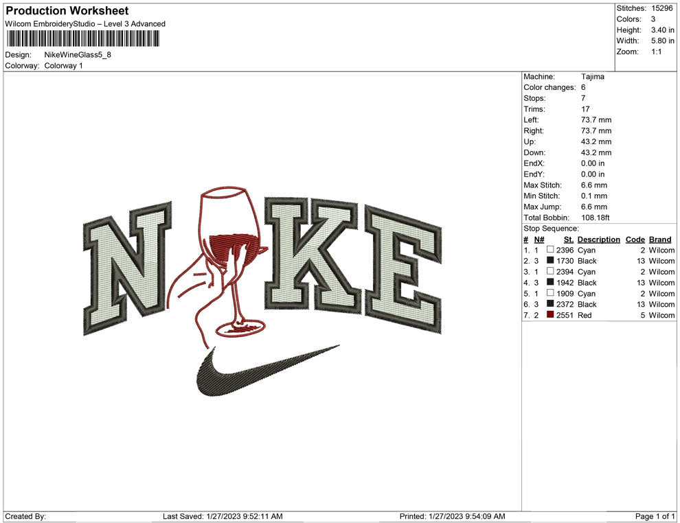Nike Wine Glass