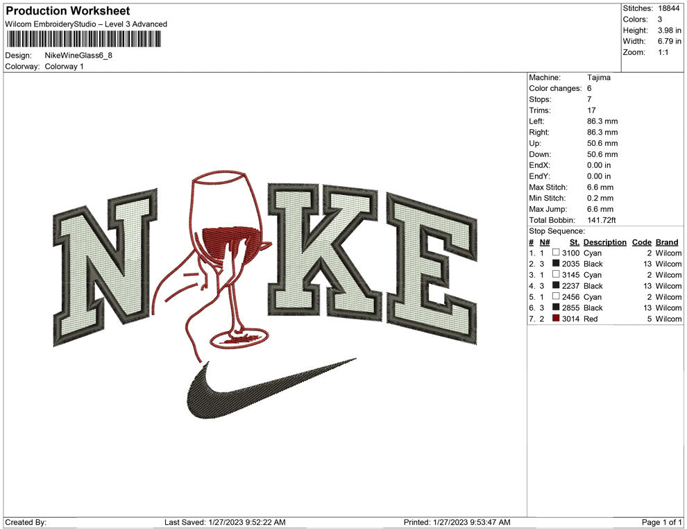 Nike Wine Glass