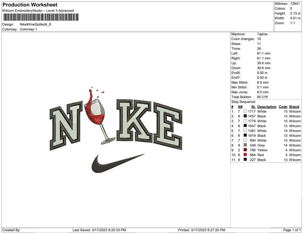 Nike Wine Spilled