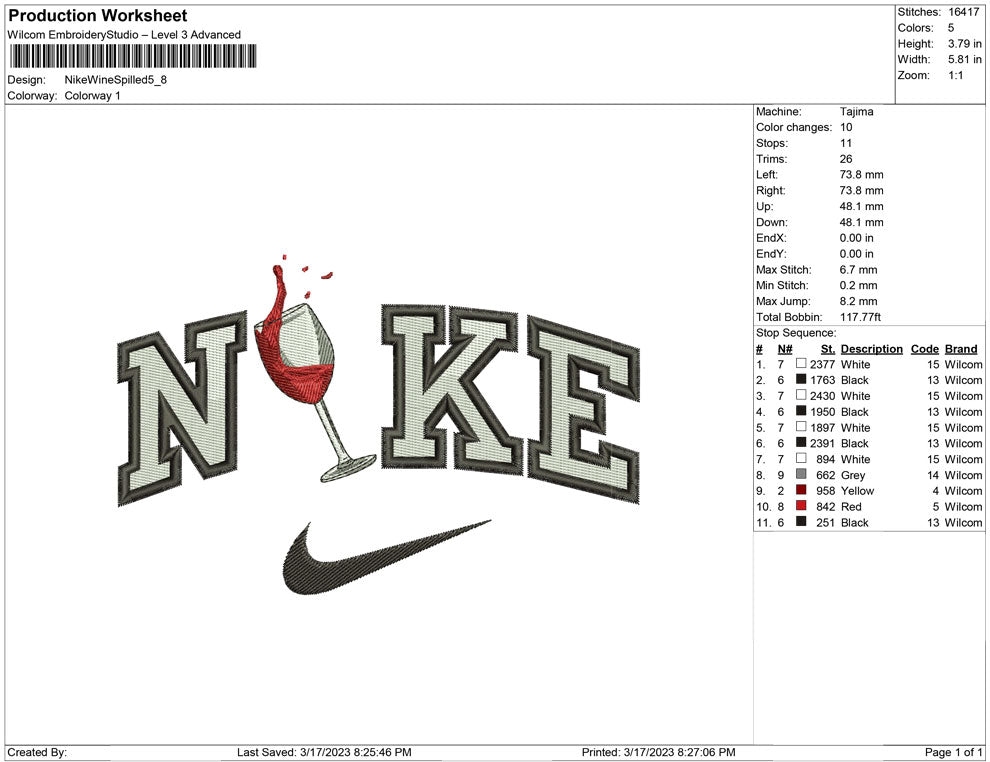 Nike Wine Spilled