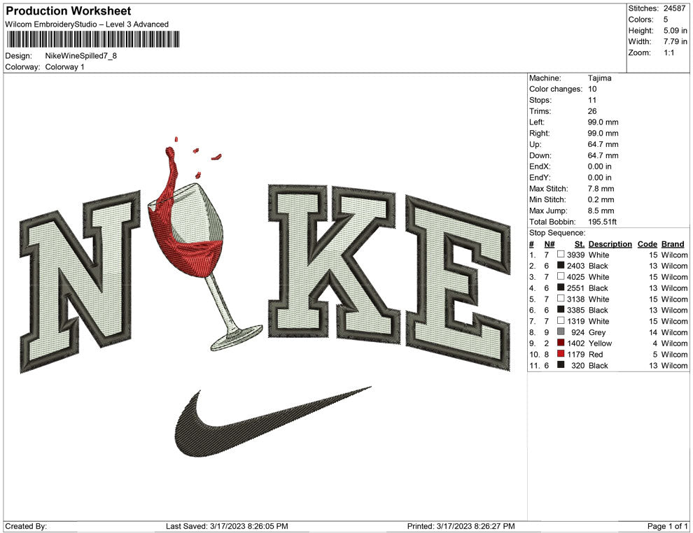 Nike Wine Spilled