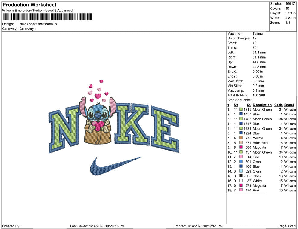 Nike Baby Yoda Stitch Heart