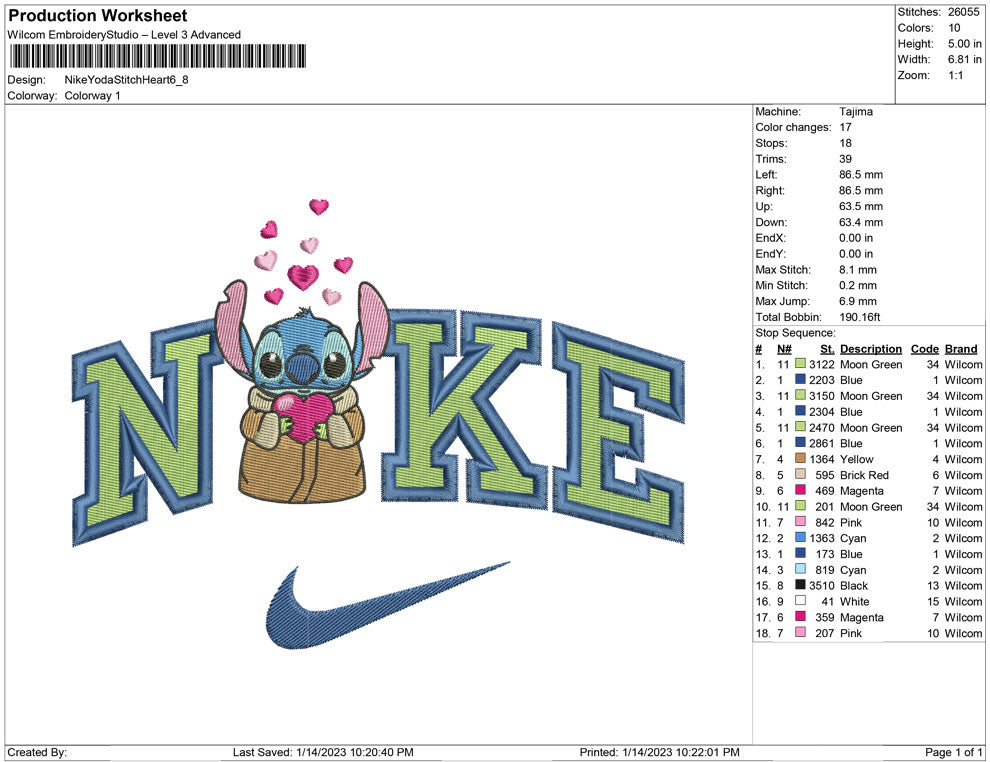 Nike Baby Yoda Stitch Heart