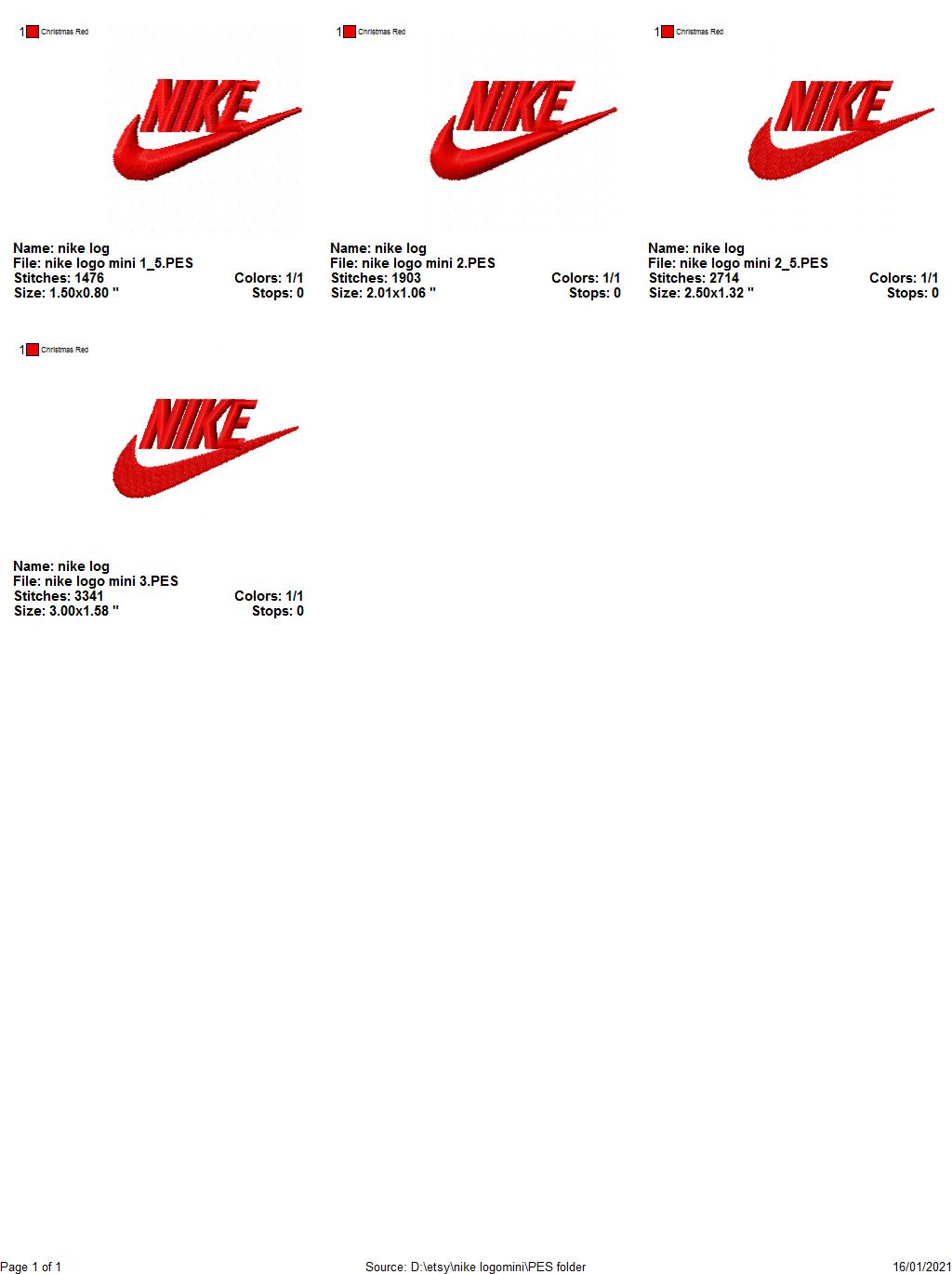 Nike mini Embroidery