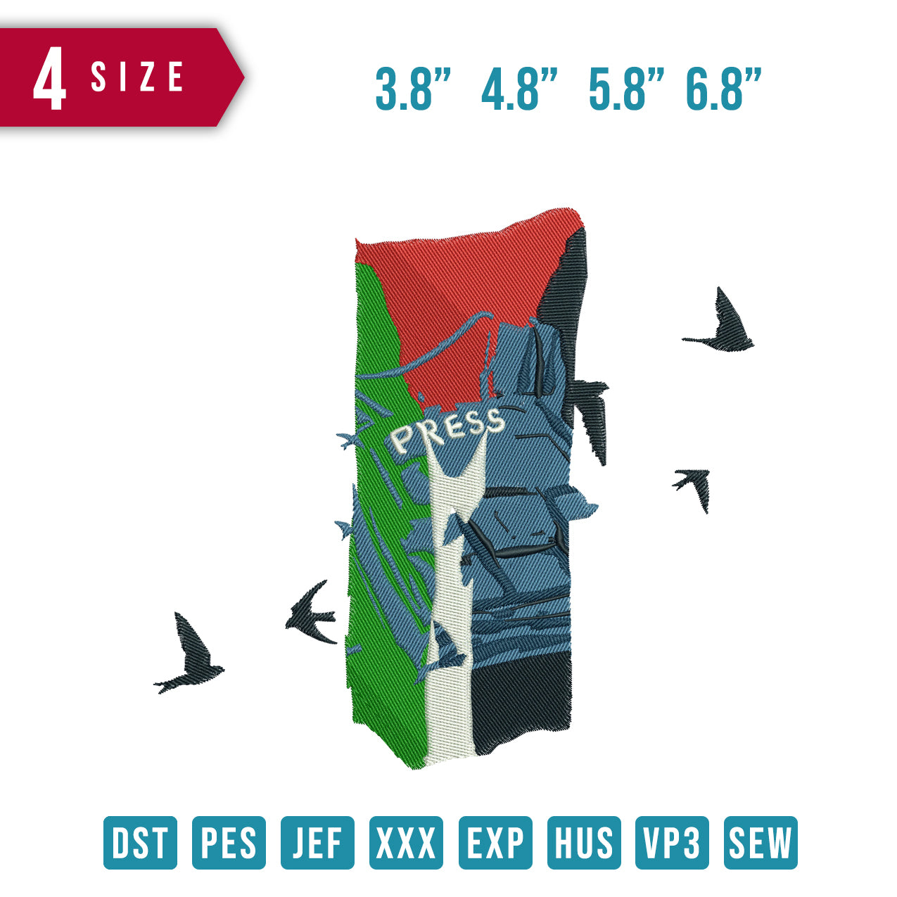 Palestine Flag and birds