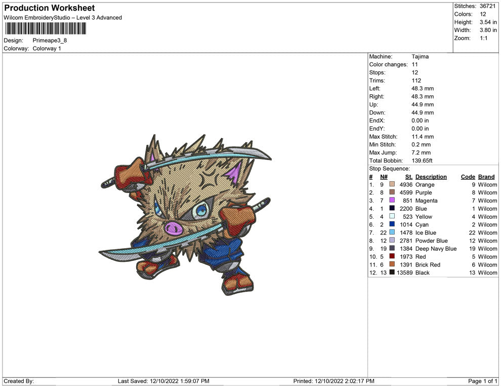 Primeape with sword