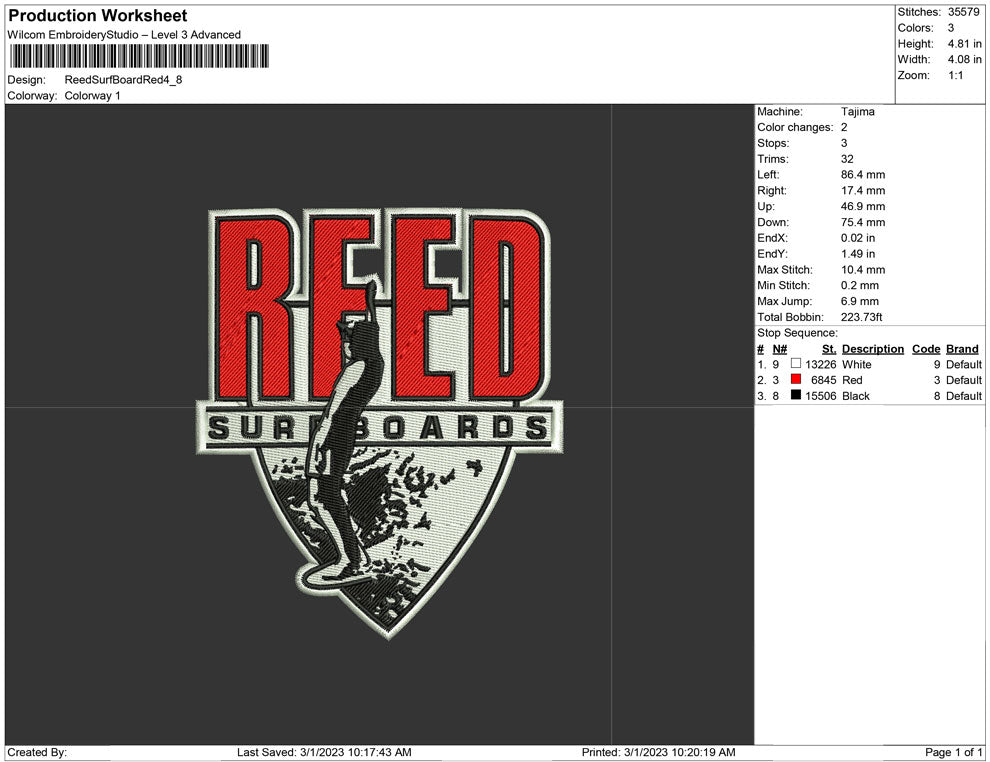 Reed Surf Board red