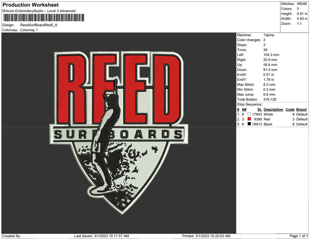 Reed Surf Board red