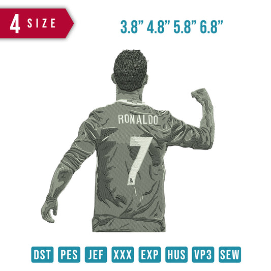 Ronaldo  Back Greyscale