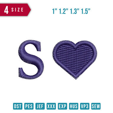 S heart for wrist