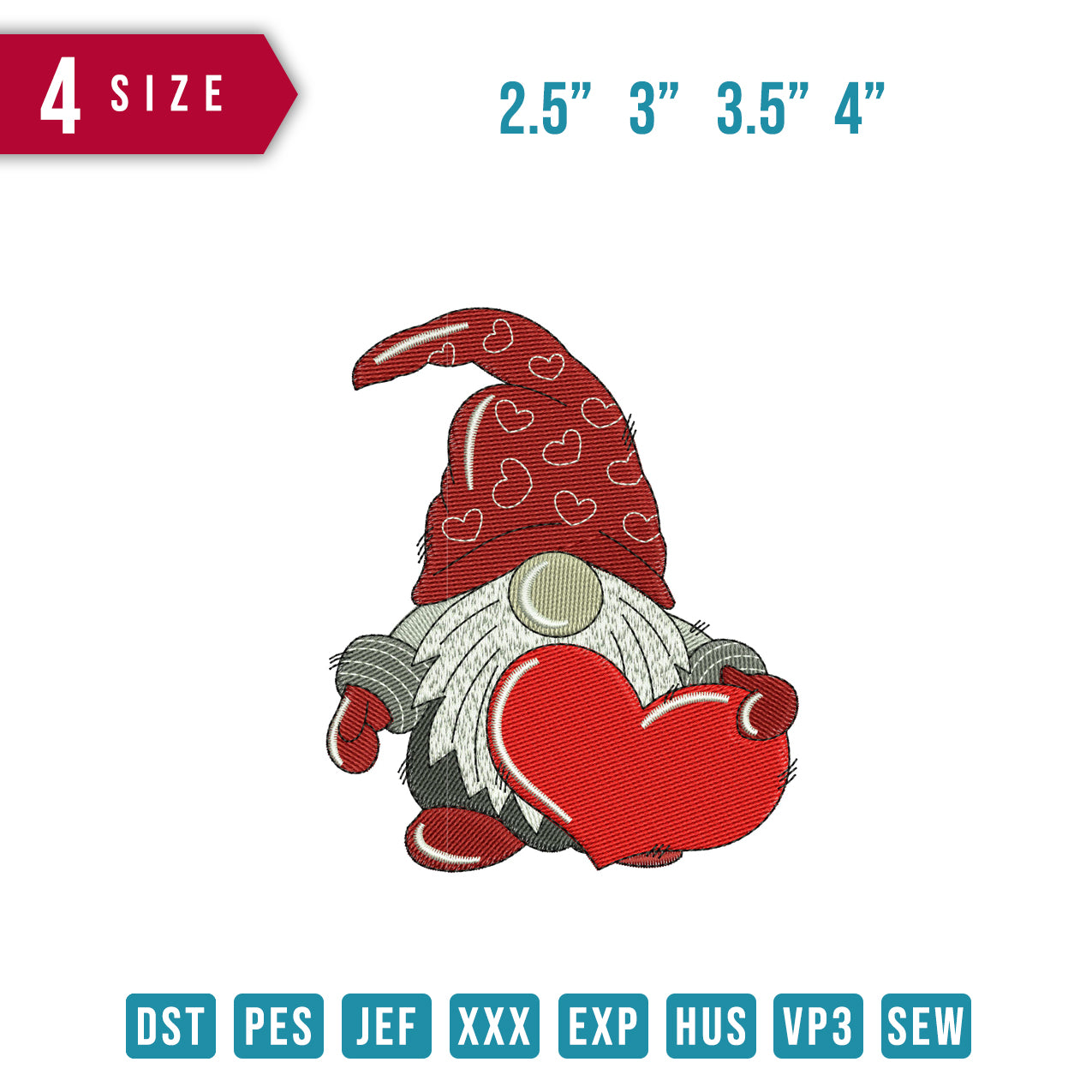 Santa Heart Gnome