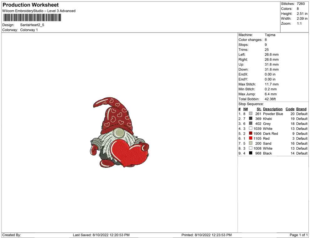 Santa Heart Gnome
