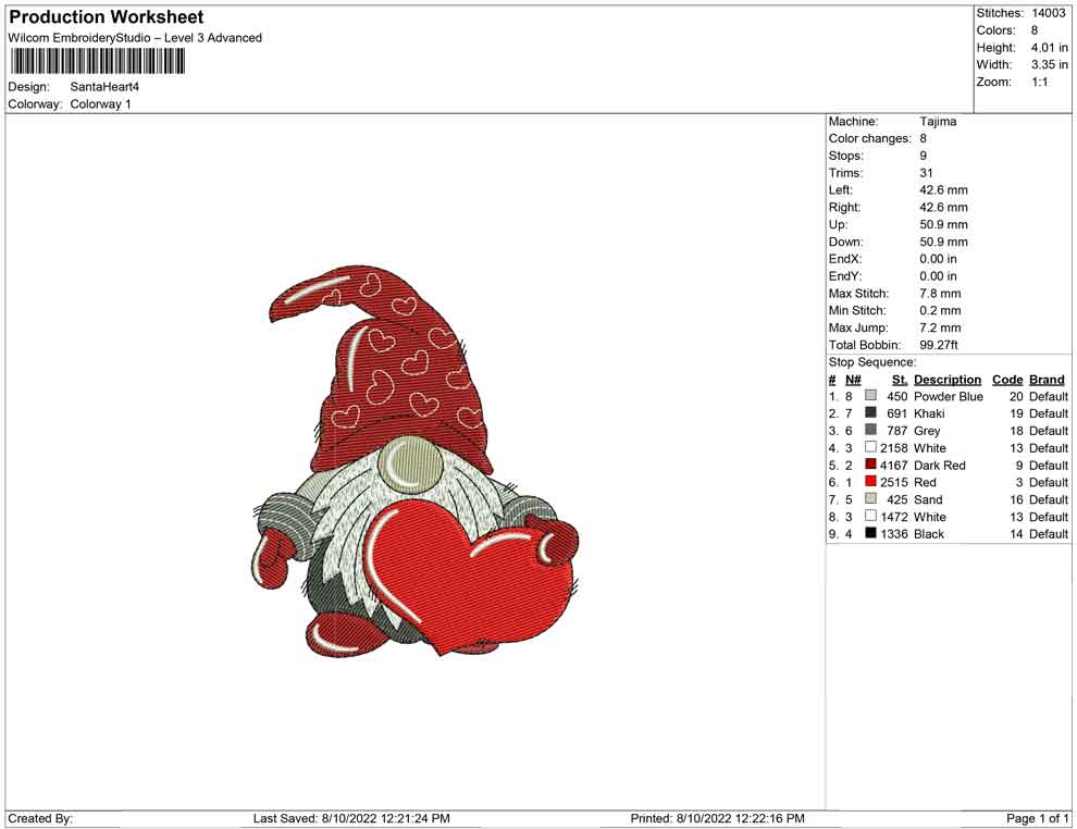 Santa Heart Gnome