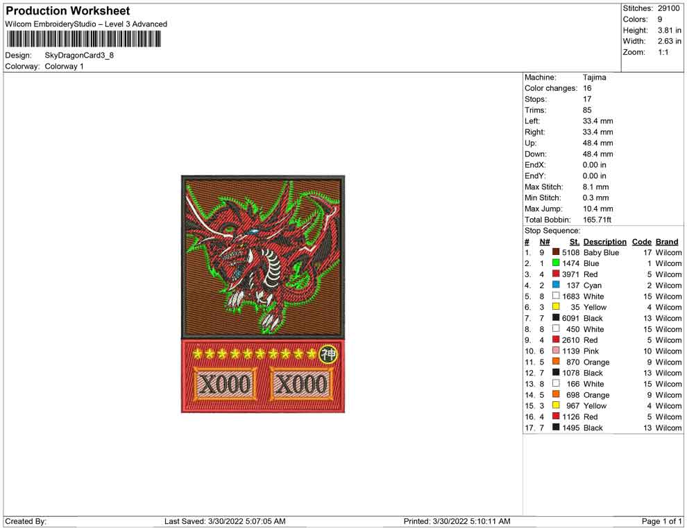 Sky Dragon Card