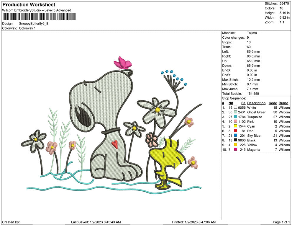 Snoopy and butterfly