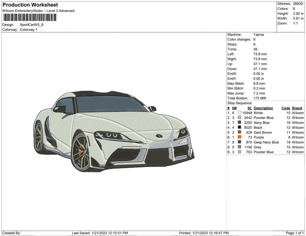 Sport car W