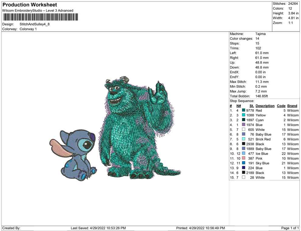 Stitch and Sulley