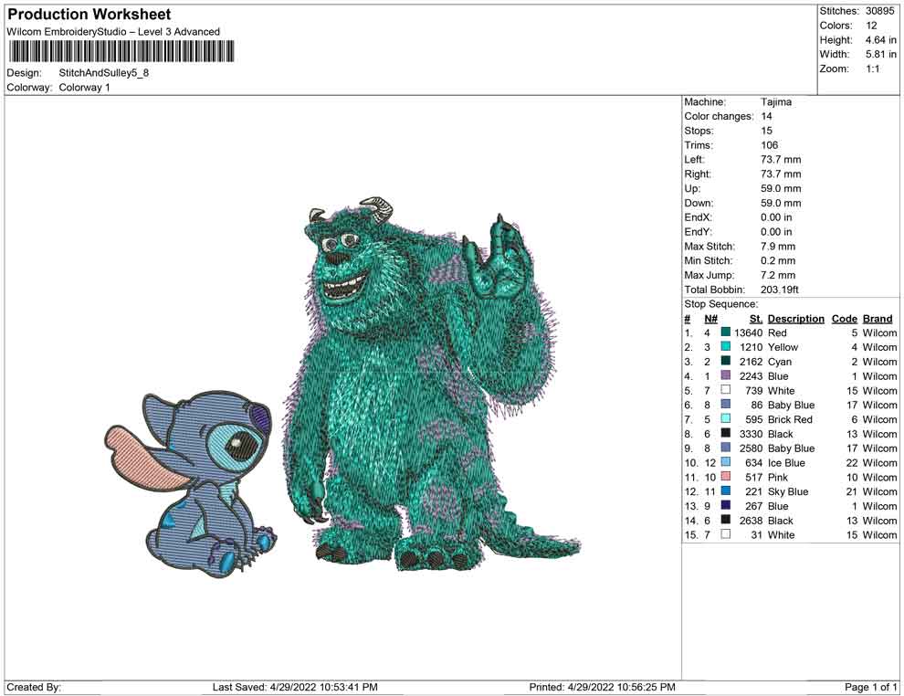 Stitch and Sulley
