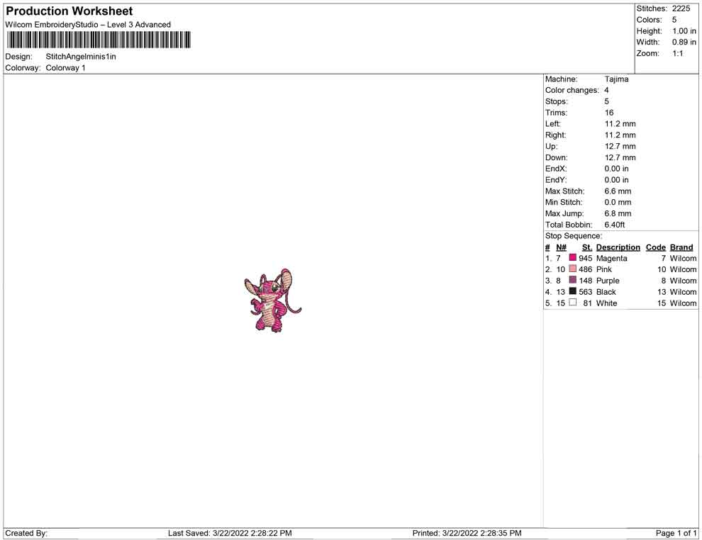 Stitch angel minis