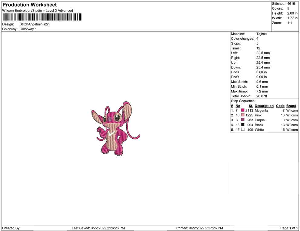 Stitch angel minis