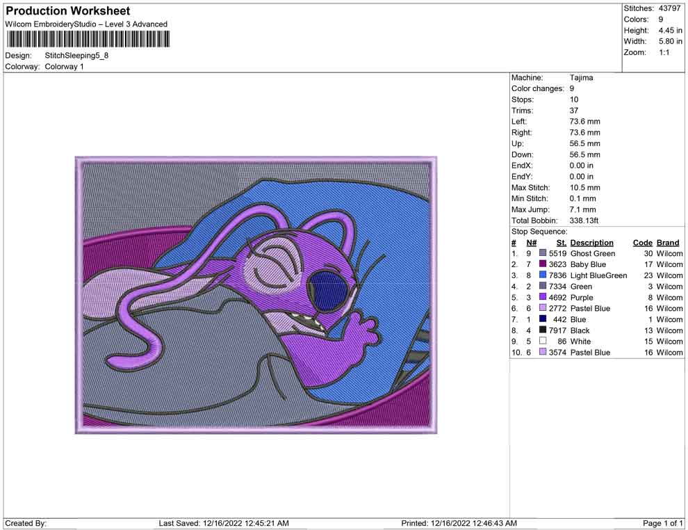 Stitch Sleeping