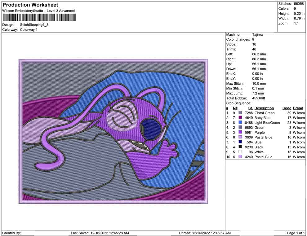 Stitch Sleeping