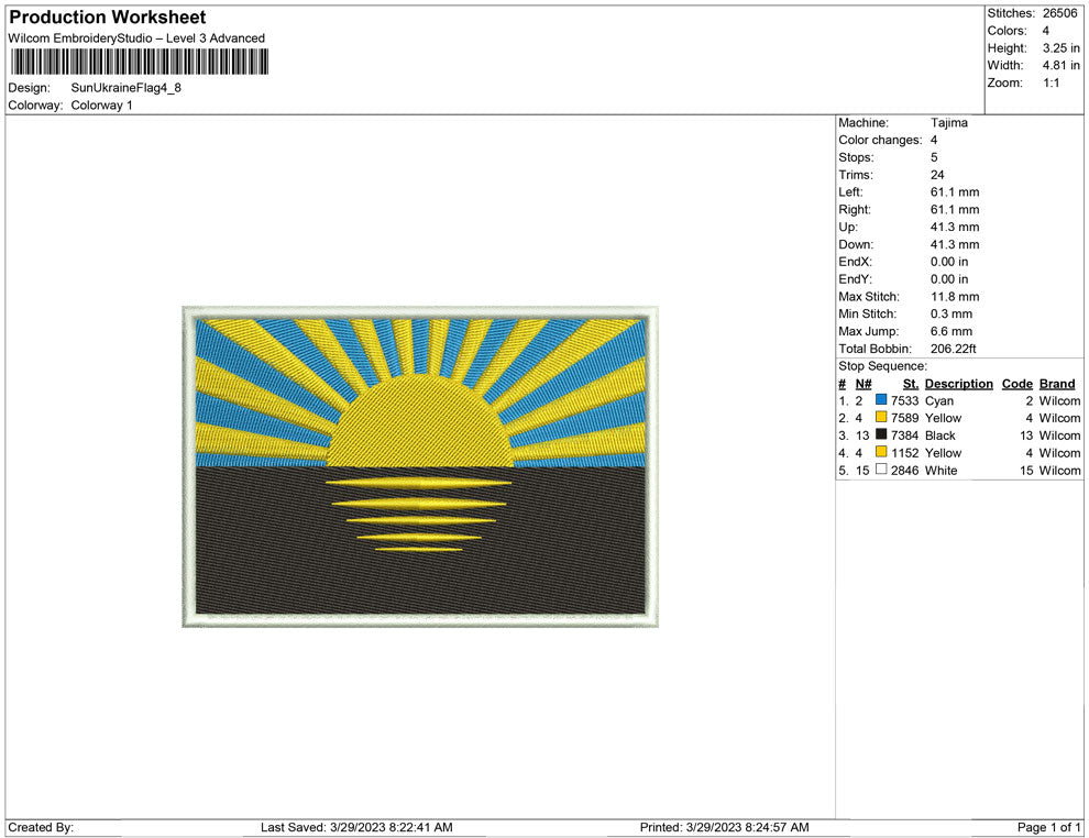 Sun Ukraine Flag