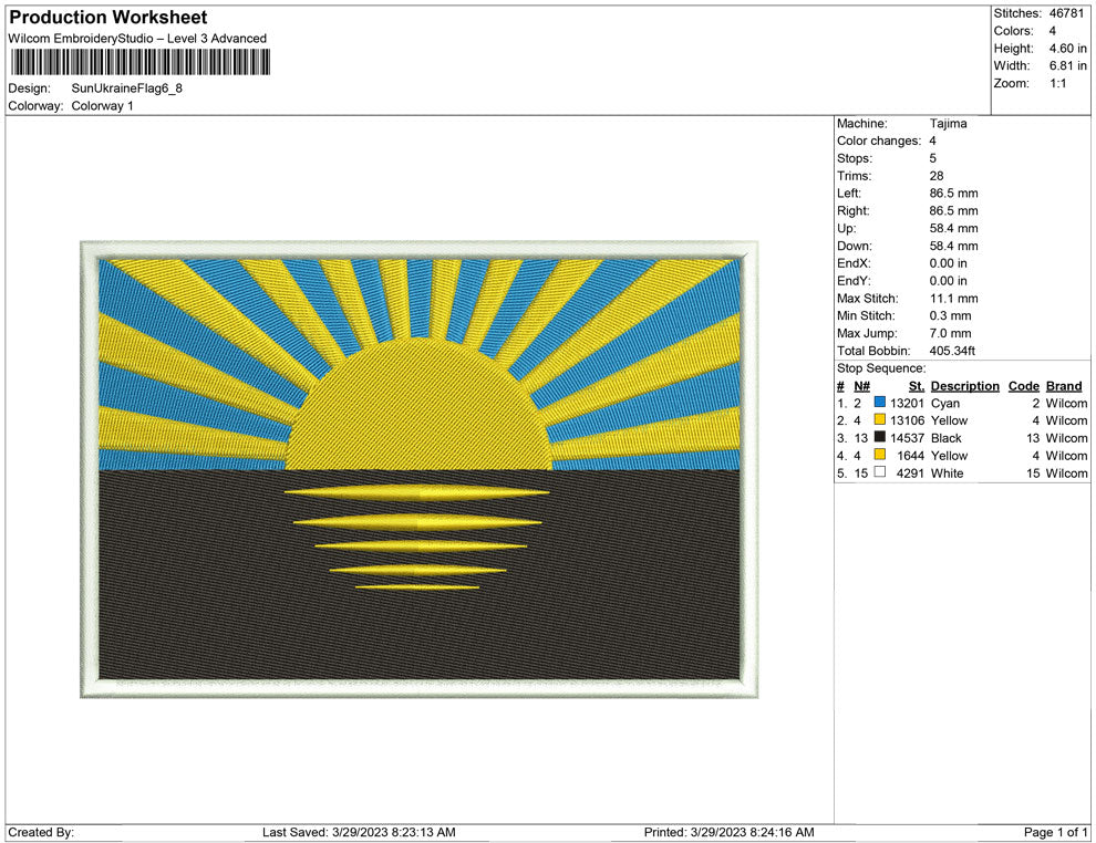 Sun Ukraine Flag
